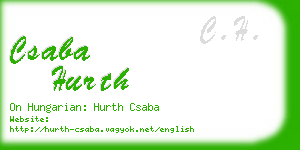 csaba hurth business card